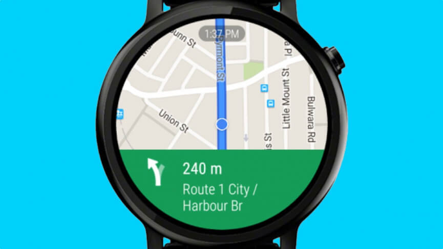 Đồng hồ thông minh liên kết với google map, cho phép bạn xem map mọi lúc mọi nơi
