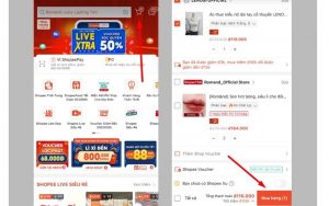 Sử dụng mã giảm giá Shopee sẵn có